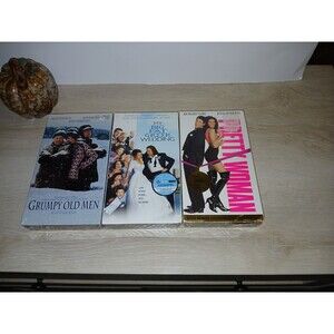 Lot Of 3 Romance VHS Tapes My Big Fat Greek Wedding Grumpy Old Men Pretty Woman